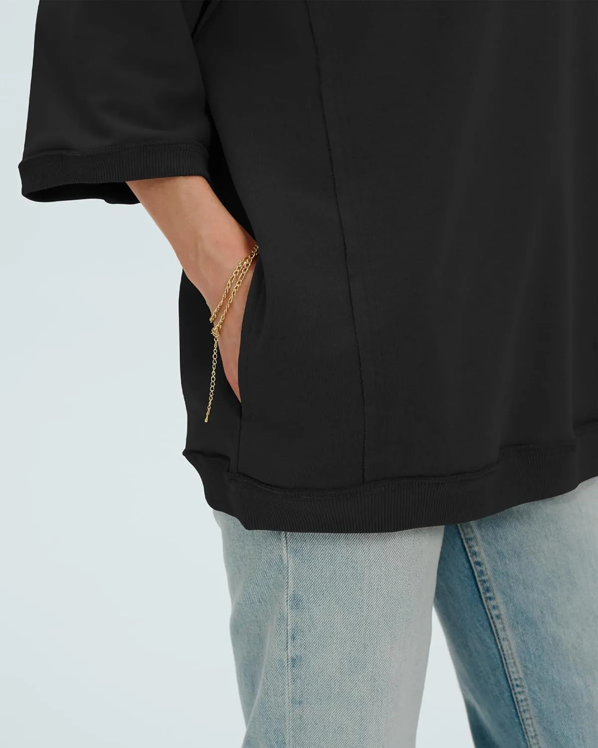Locachy Women's Casual Crew Neck Sweatshirt Oversized 3/4 Sleeve Pullover Tops 2025 Fashion