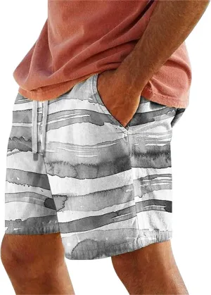 Long Swim Men Cool Quirky Digital Print Drawstring Tie Elastic Waist Casual Fashion Beach Shorts Ten Mens Shorts