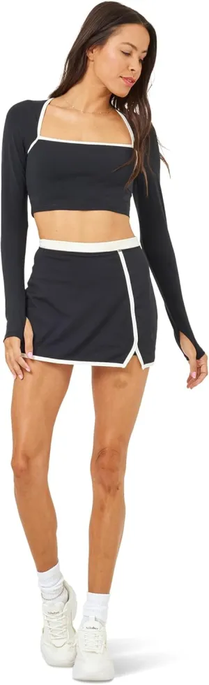 L*Space Campbell Skort for Women, Active Mini Workout Skirt, Doubles as Shorts, Color-Block Design, High Waist & Front Slit