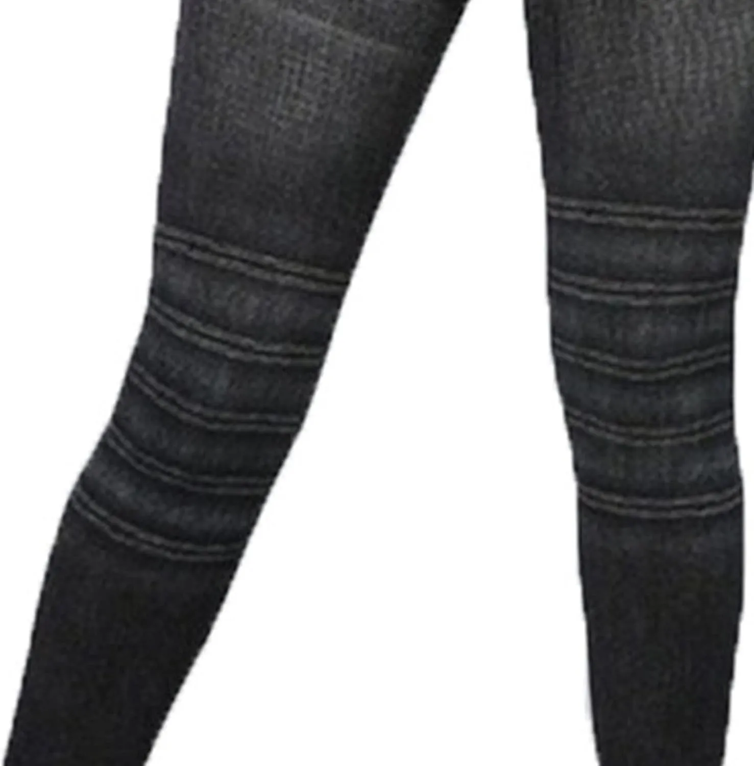 Maiyifu-GJ Women's High Waist Denim Print Leggings Tummy Control Butt Lifting Fake Jeans Seamless Stretch Slim Skinny Pants