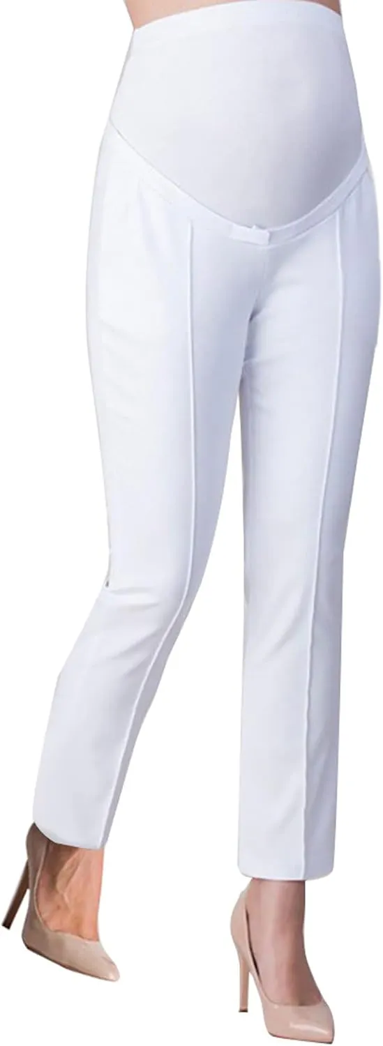 Maternity Pants Pregnant Women High Waist Work Office Straight Leg Pants Trousers