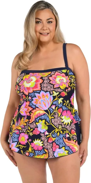 Maxine Of Hollywood Women's Standard Bandeau Sarong One Piece Swimsuit