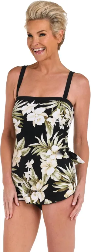 Maxine Of Hollywood Women's Standard Bandeau Sarong One Piece Swimsuit