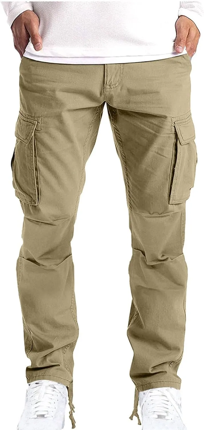 Men's Cargo Pants Slim Fit Casual Stretchy Sweatpants Active Athletic Fashion Jogger Hiking Pants Military Combat Pants