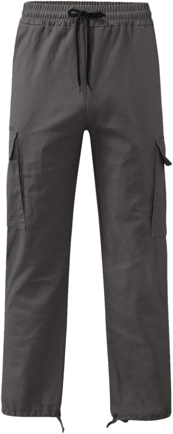 Men's Cargo Pants Straight Leg Joggers Lightweight Hiking Pants Outdoor Fashion Streetwear Trousers with Pockets