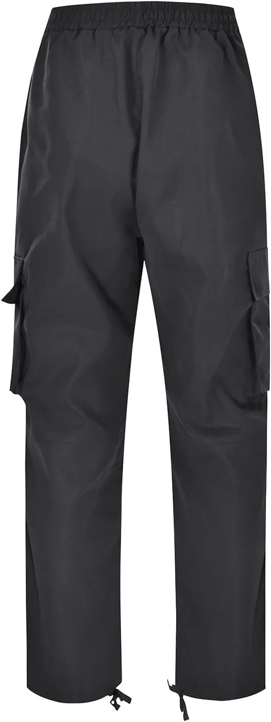 Men's Cargo Tactical Pants Hat Multi Woven Pocket Foot Rope Solid Pants Street Cargo Tie Cargo Pockets Casual