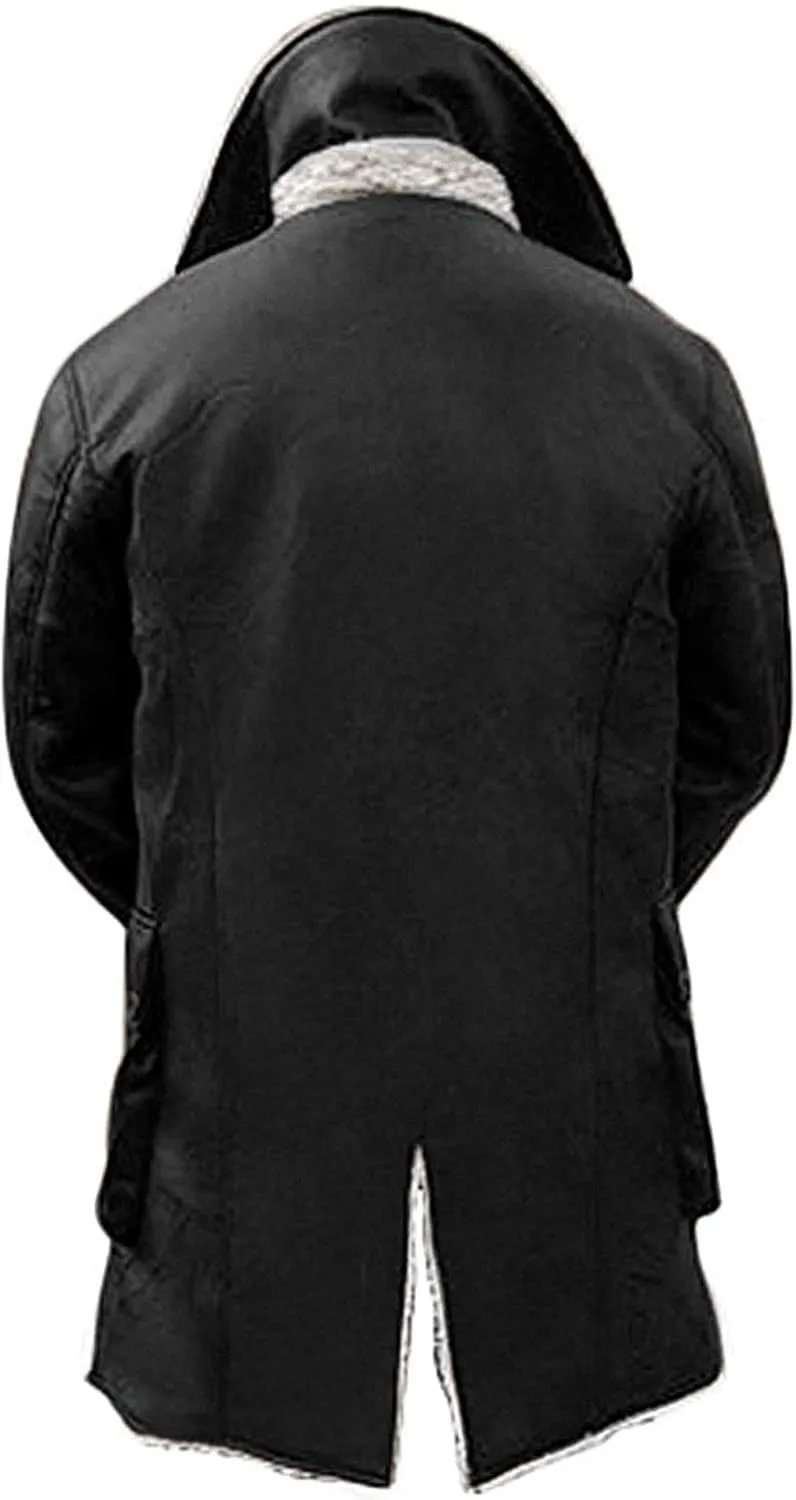 Mens Green Military Uniform Halloween Cosplay Costume Tactical Leather Vest/Coat
