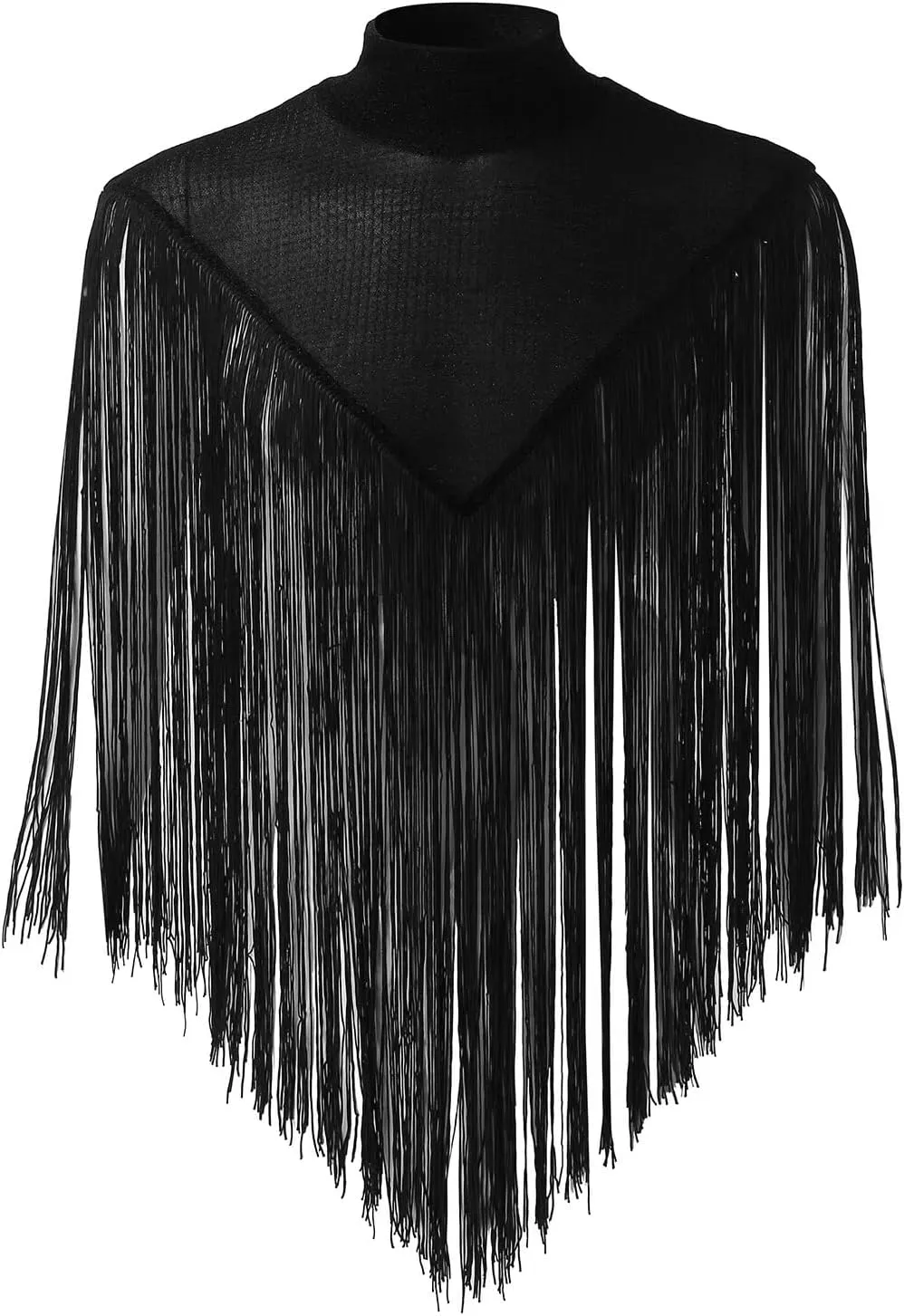 Men's Long Tassel Shrug Shoulder Pads Tank Top Clubwear Disco Rave Outfits Patchwork Sequins Fringe Outwears