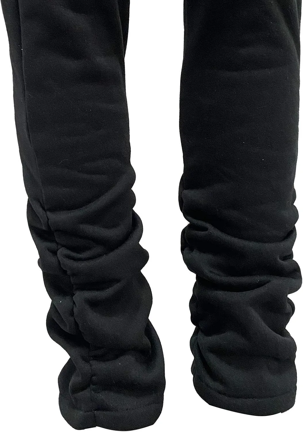 Molisry Women Stacked Sweatpants Fleece Drawstring High Waist Legging Jogger for Fall