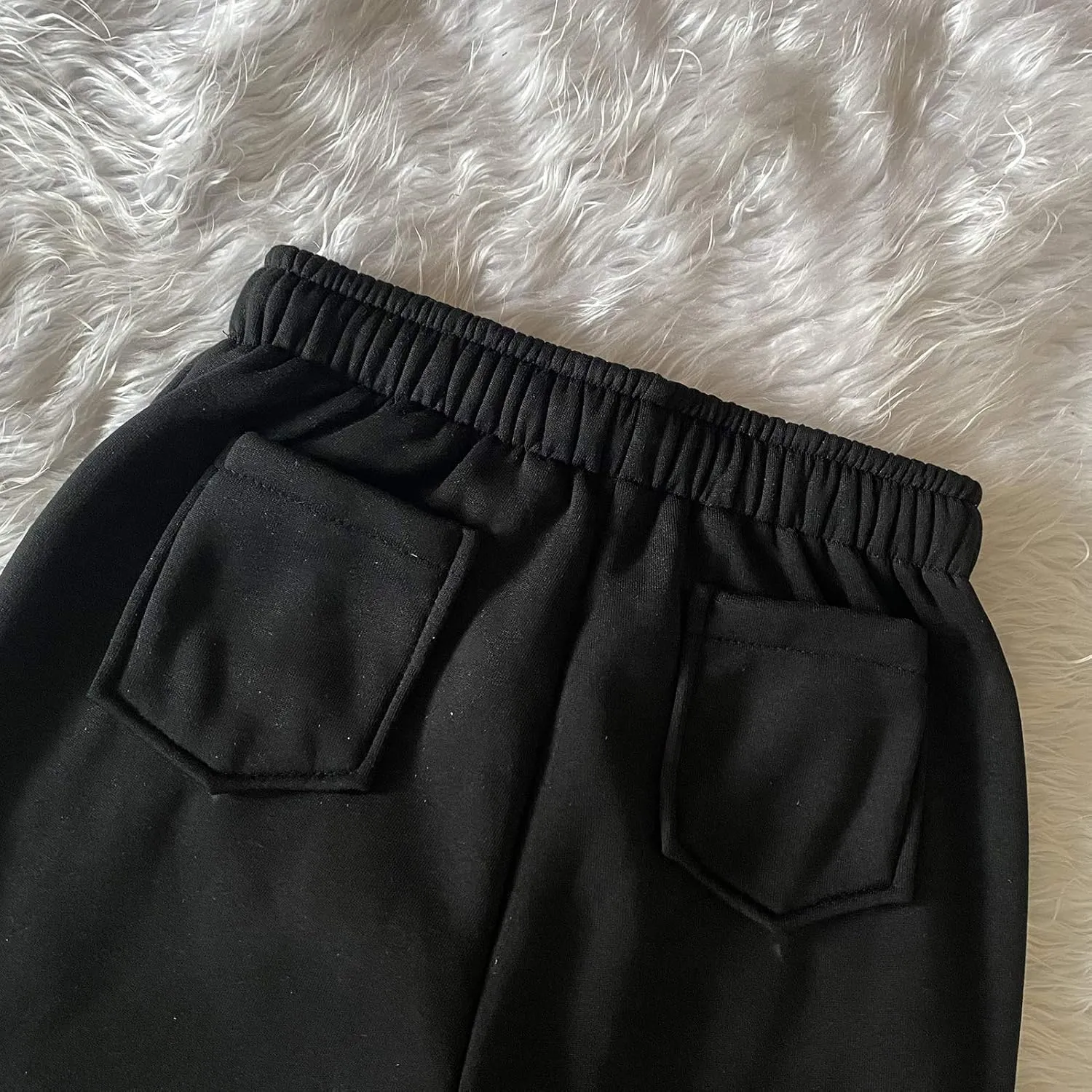 Molisry Women Stacked Sweatpants Fleece Drawstring High Waist Legging Jogger for Fall