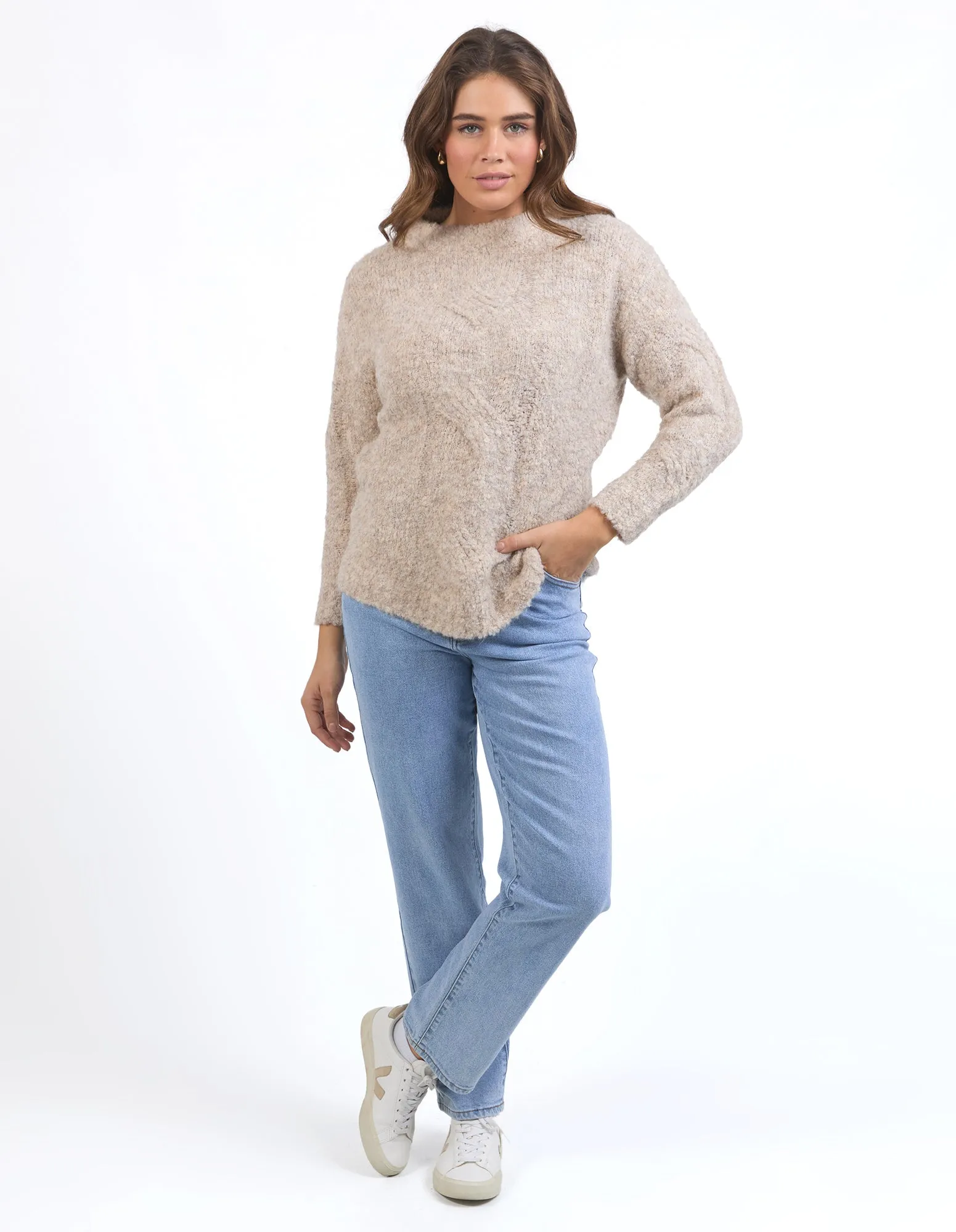 Monnet Knit Crew - Mushroom