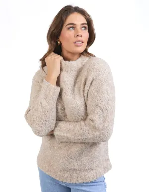 Monnet Knit Crew - Mushroom