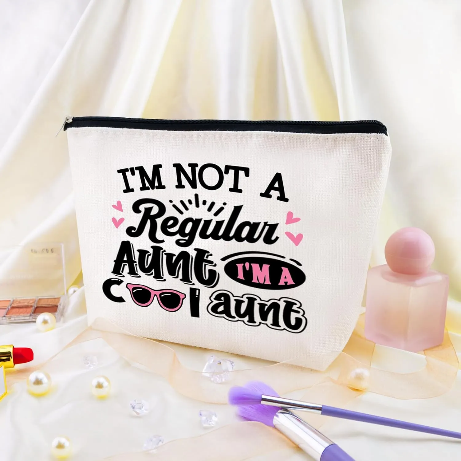 Mothers Day Gifts for Aunt from Niece Aunt Bag Gifts for Aunts from Niece Nephew Auntie Gift Ideas Auntie Makeup Bag Travel Toiletry Bags Cosmetic Pouch Snacks Zipper Pouch Mothers Day Present