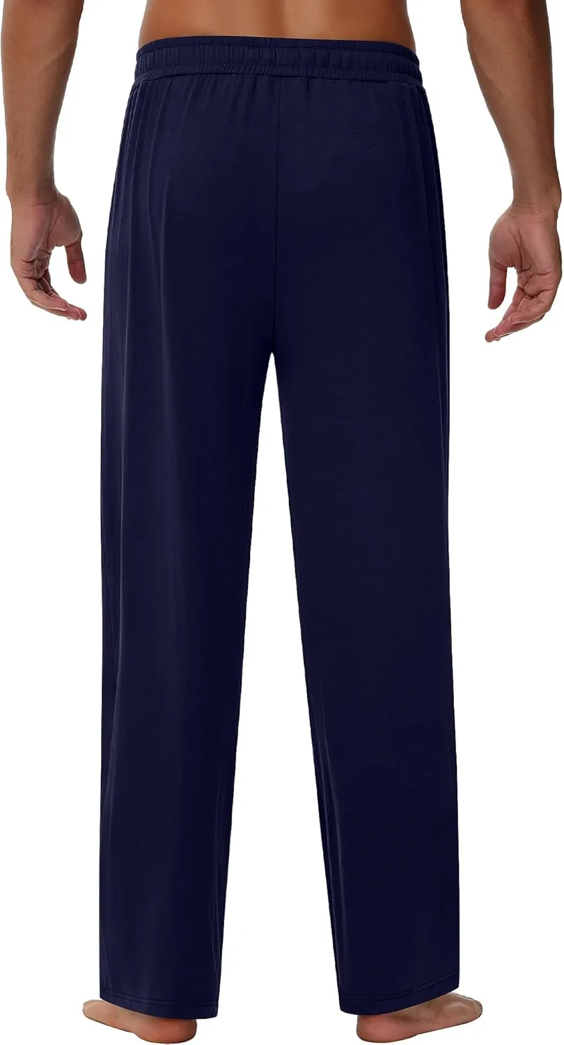 Neer 3 Pack Baggy Sweatpants for Men Knit Lightweight Lounge Pants Straight Leg Pajama Pant with Pocket