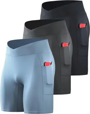 NELEUS Men's Compression Short with Pocket Dry Fit Yoga Running Shorts Pack of 3