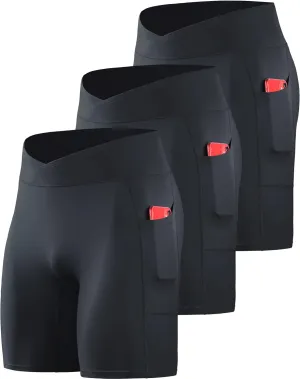 NELEUS Men's Compression Short with Pocket Dry Fit Yoga Running Shorts Pack of 3