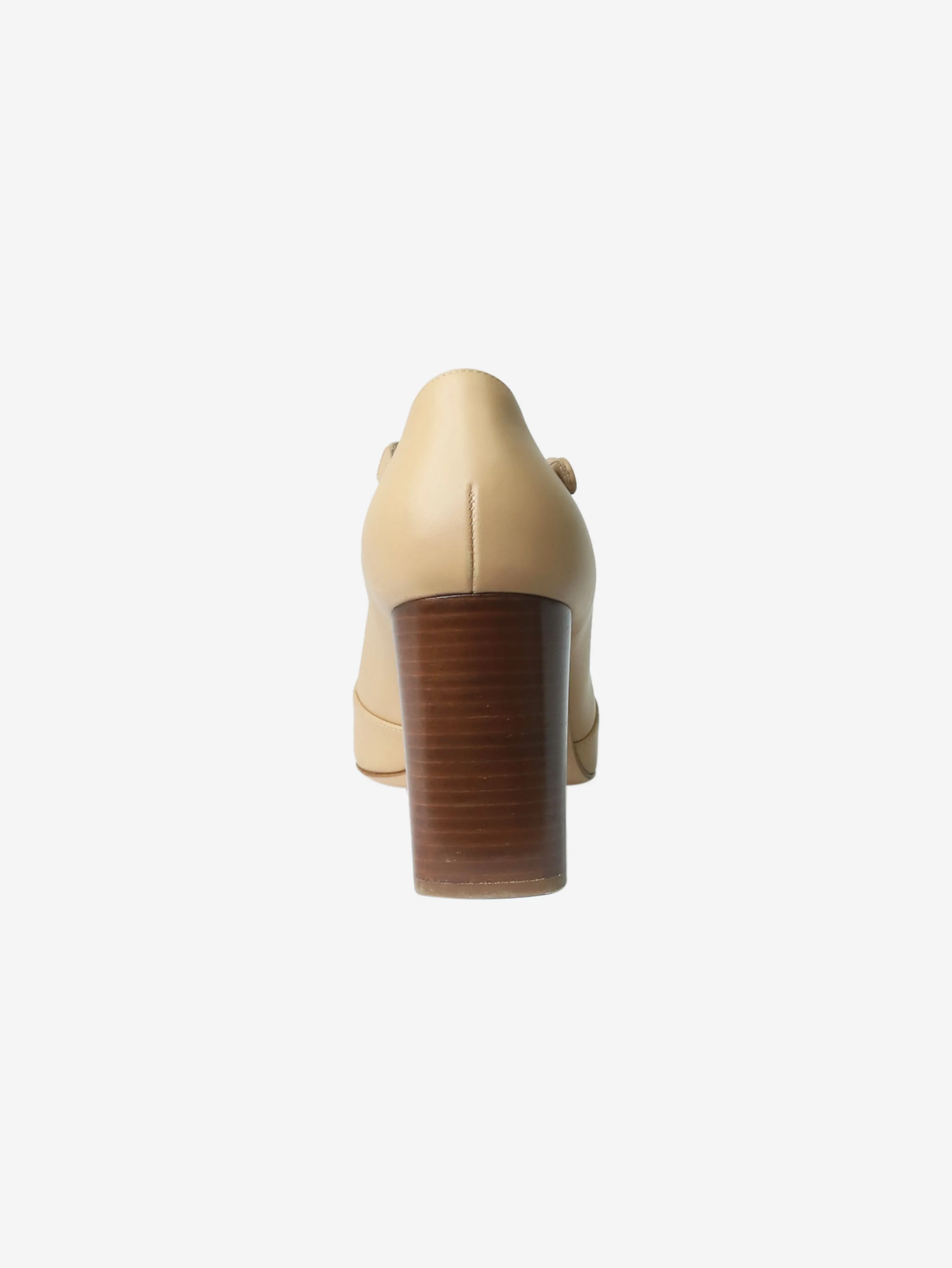 Neutral T-bar court heels - size EU 40 (UK 7)