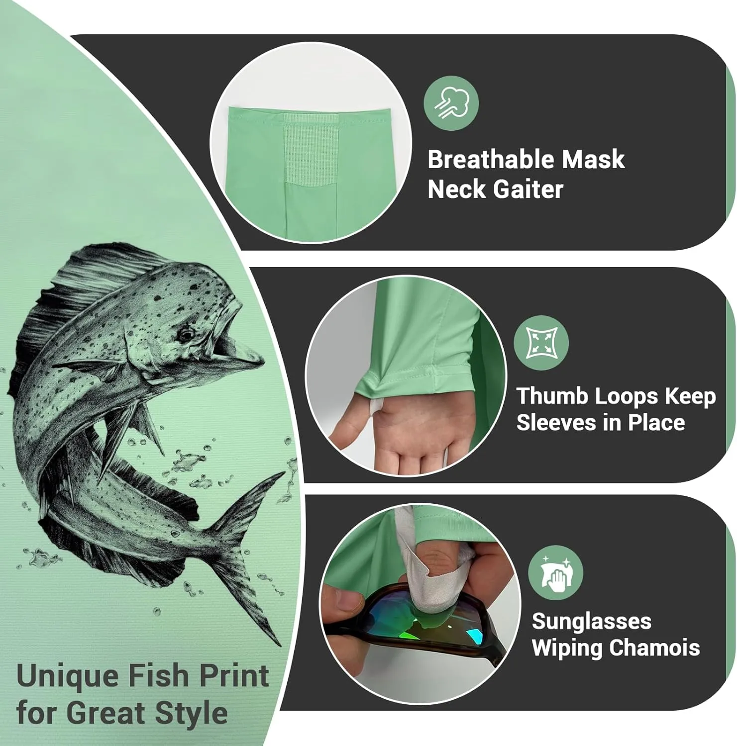 Palmyth Fishing Hoodie for Men UPF 50  Sun Protection Long Sleeve UV Shirts Breathable Quick-Dry