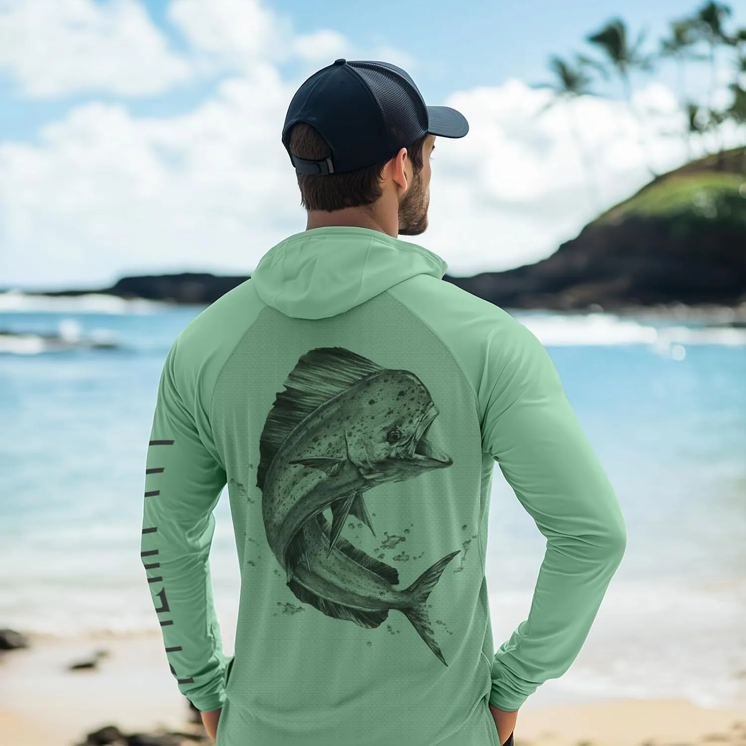 Palmyth Fishing Hoodie for Men UPF 50  Sun Protection Long Sleeve UV Shirts Breathable Quick-Dry