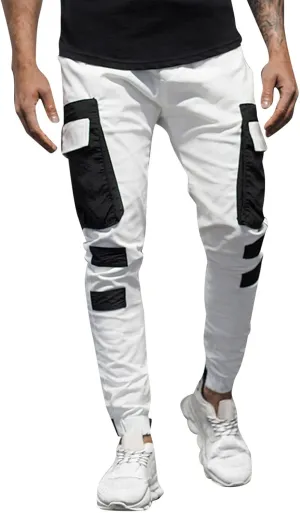 Pantalones para Hombre Chinos Cotton Slim Fit Fitness Workout Casual Jogging Bikers with Pocket Men Sport Running Cargo Pants