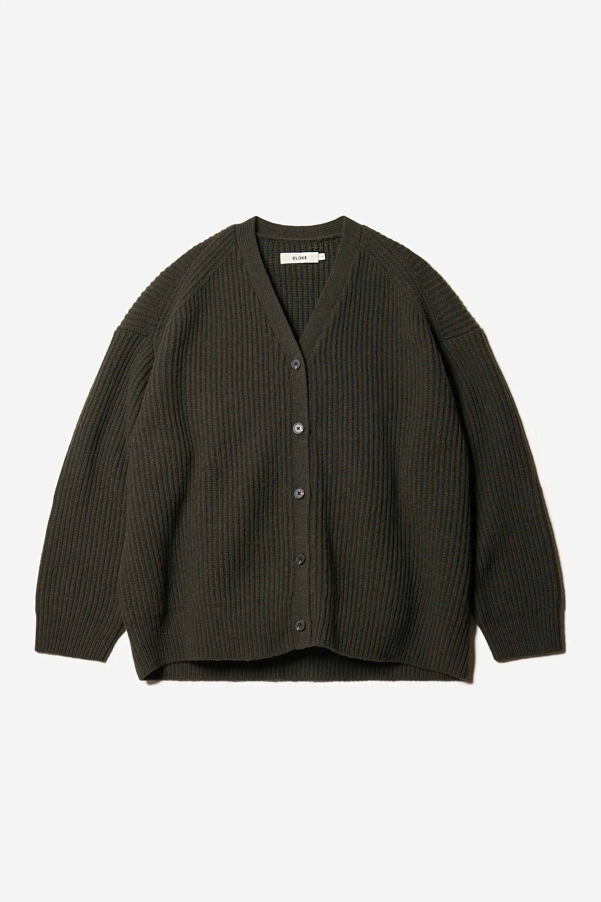 Pause Ribbed Cardigan Darkest Green