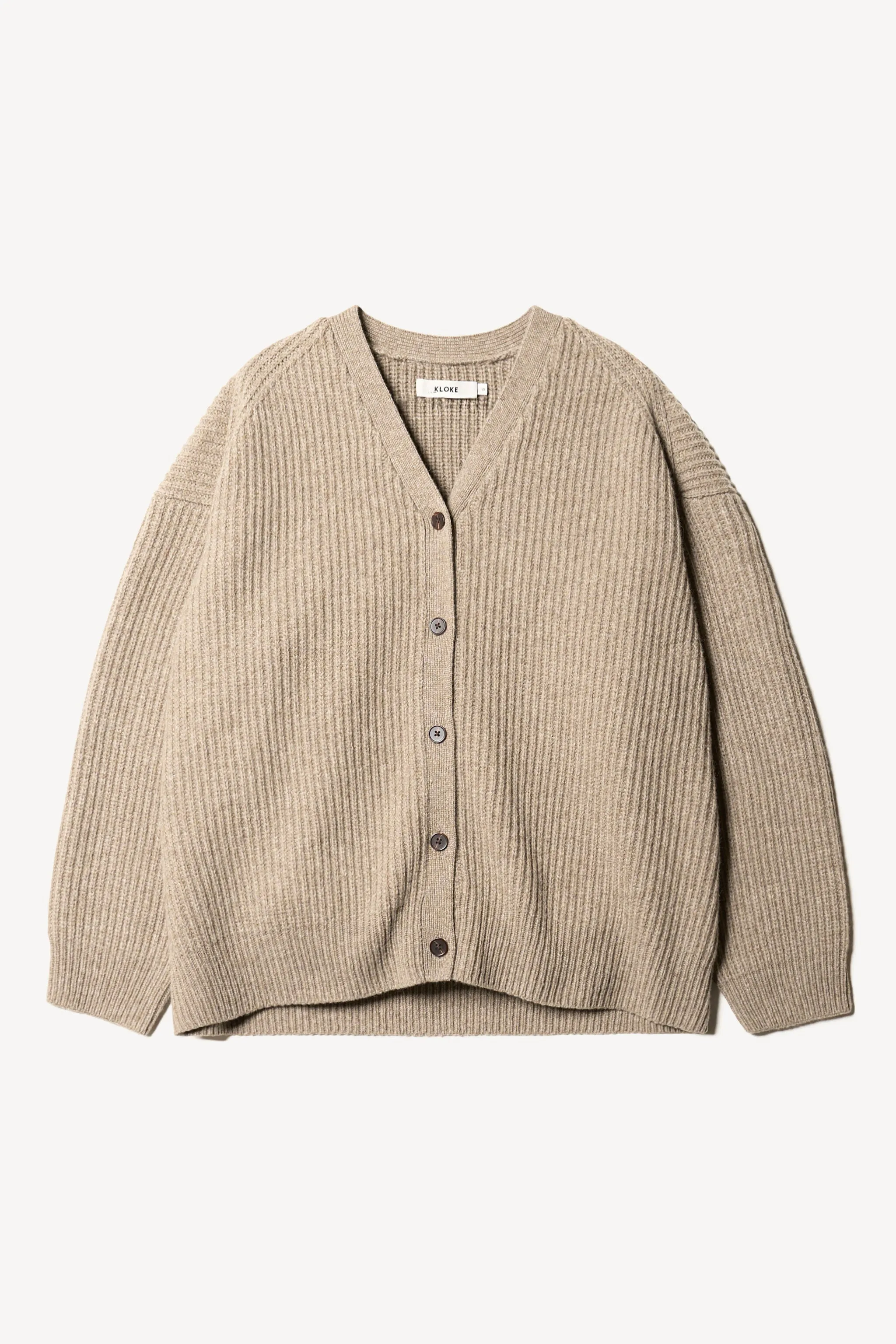 Pause Ribbed Cardigan Taupe