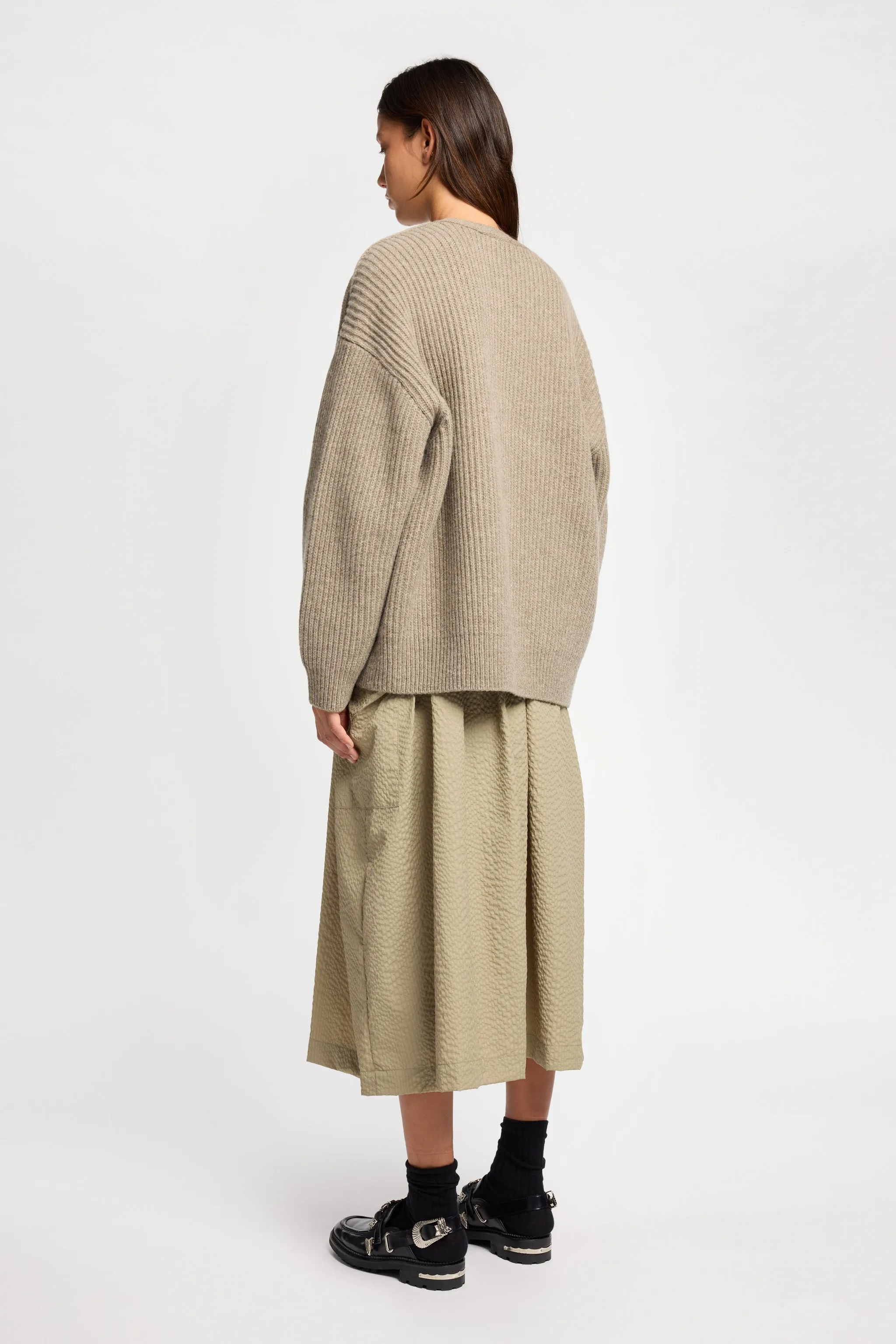 Pause Ribbed Cardigan Taupe