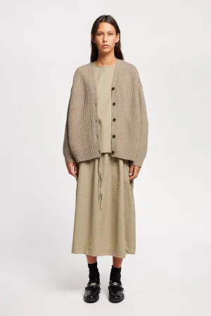 Pause Ribbed Cardigan Taupe