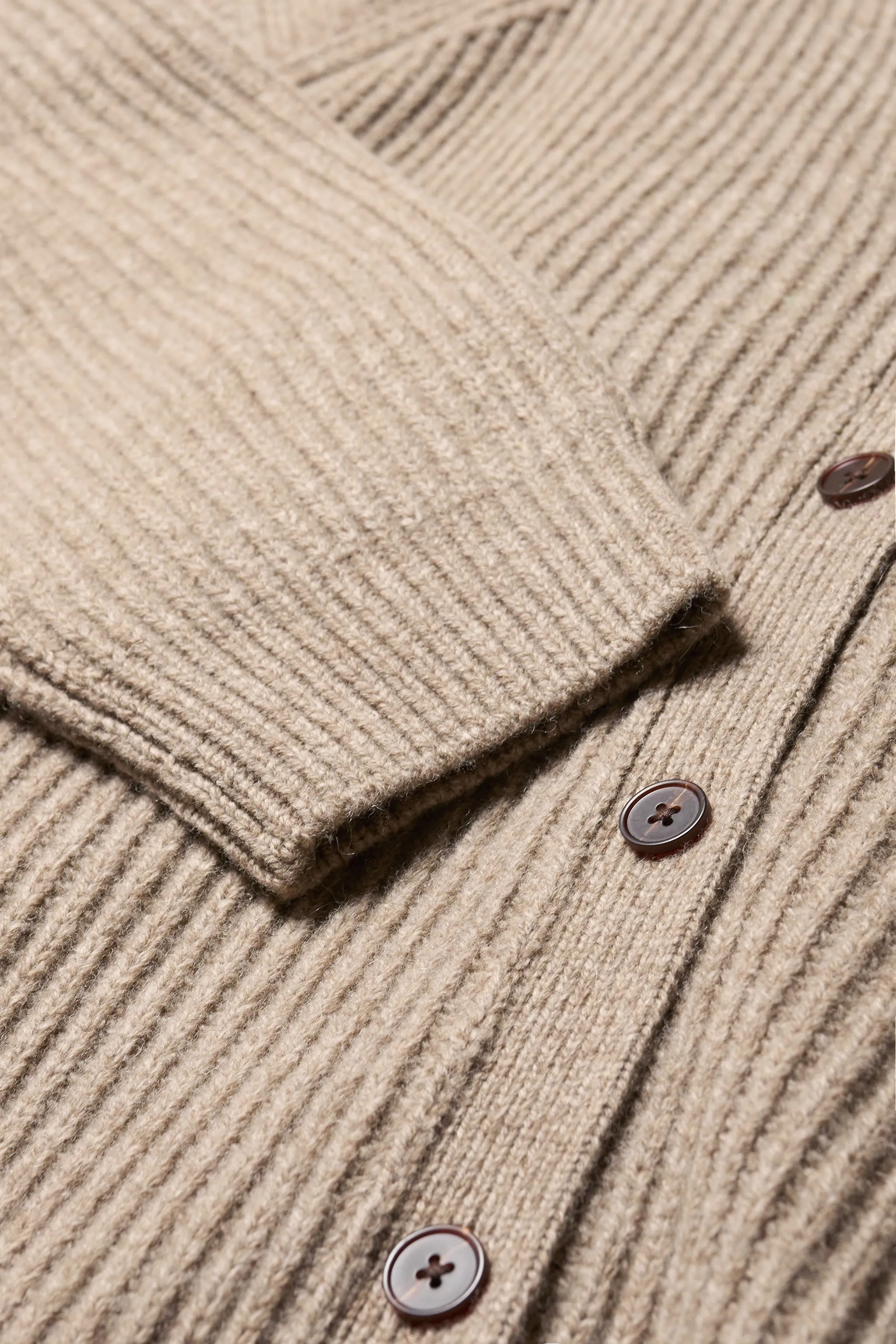 Pause Ribbed Cardigan Taupe