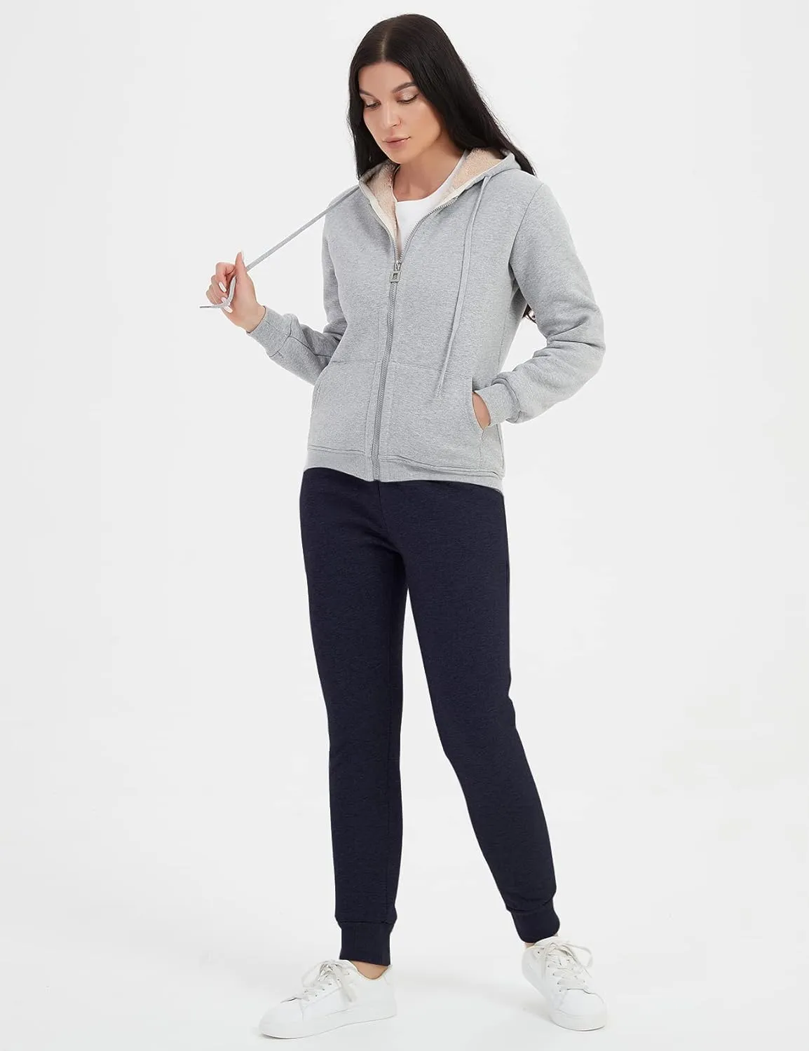PEHMEA Women's Sherpa Lined Sweatpants Winter Athletic Jogger Fleece Pants