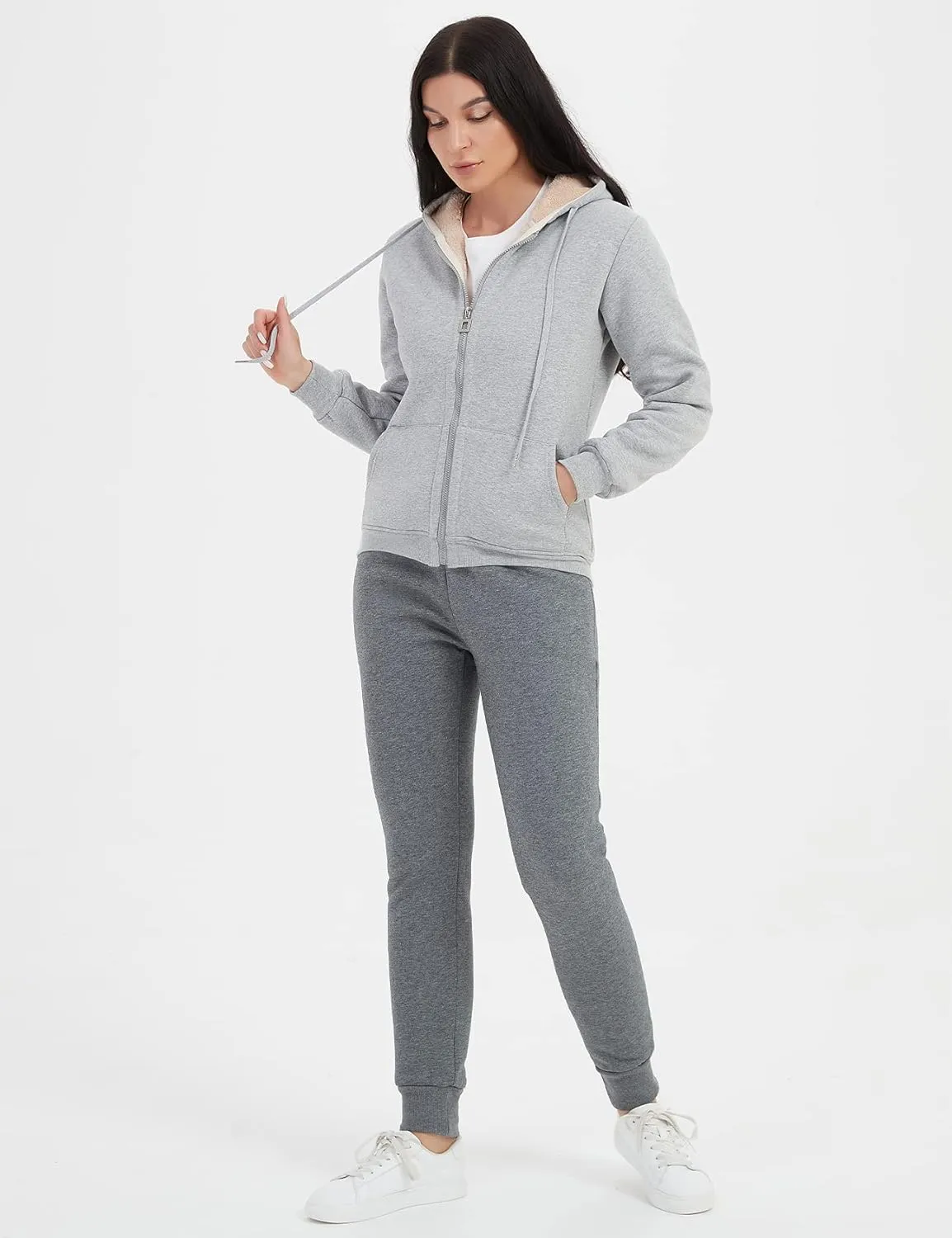 PEHMEA Women's Sherpa Lined Sweatpants Winter Athletic Jogger Fleece Pants