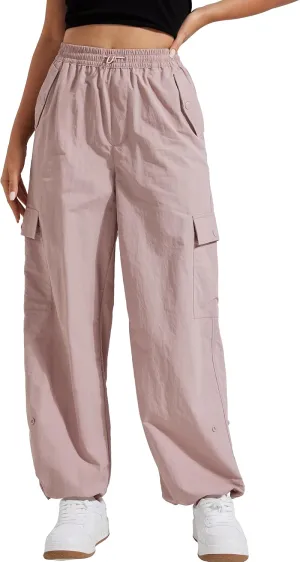 Pioneer Camp Womens Parachute Cargo Pants with Pockets Baggy High Waisted Quick Dry Hiking Pants Lightweight Wide Leg