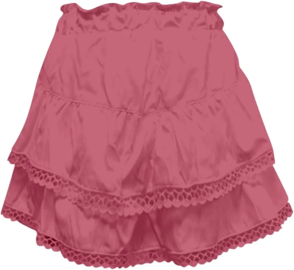 Pleated Skirts for Women Cute High Waist Ruffle Mini Skirt Layered Ruffle Flared Flowy Swing Beach Mini Short Skirt