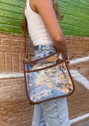 POSIE CLEAR CROSSBODY PURSE - WINE