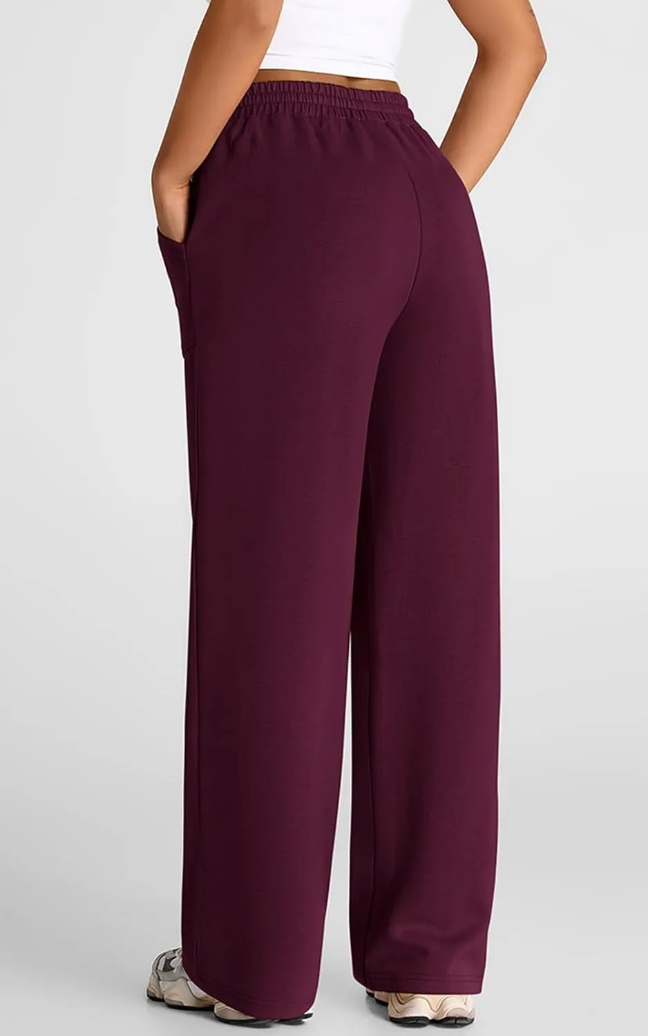 PRETTYGARDEN Womens Wide Leg Sweatpants High Waisted Baggy Lounge Sweat Pants Drawstring Athletic Flared Joggers with Pockets