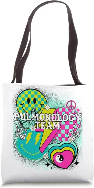 Pulmonology Team Nurse Doctor Happy Y2K Matching 90s Peace Tote Bag