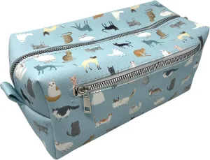 Quirky Cats by OCS Designs Cosmetic Makeup Bag - Fluffy Colorful Cat kitten Case Portable for Toiletry Travel and gift | 9x5x5 inches