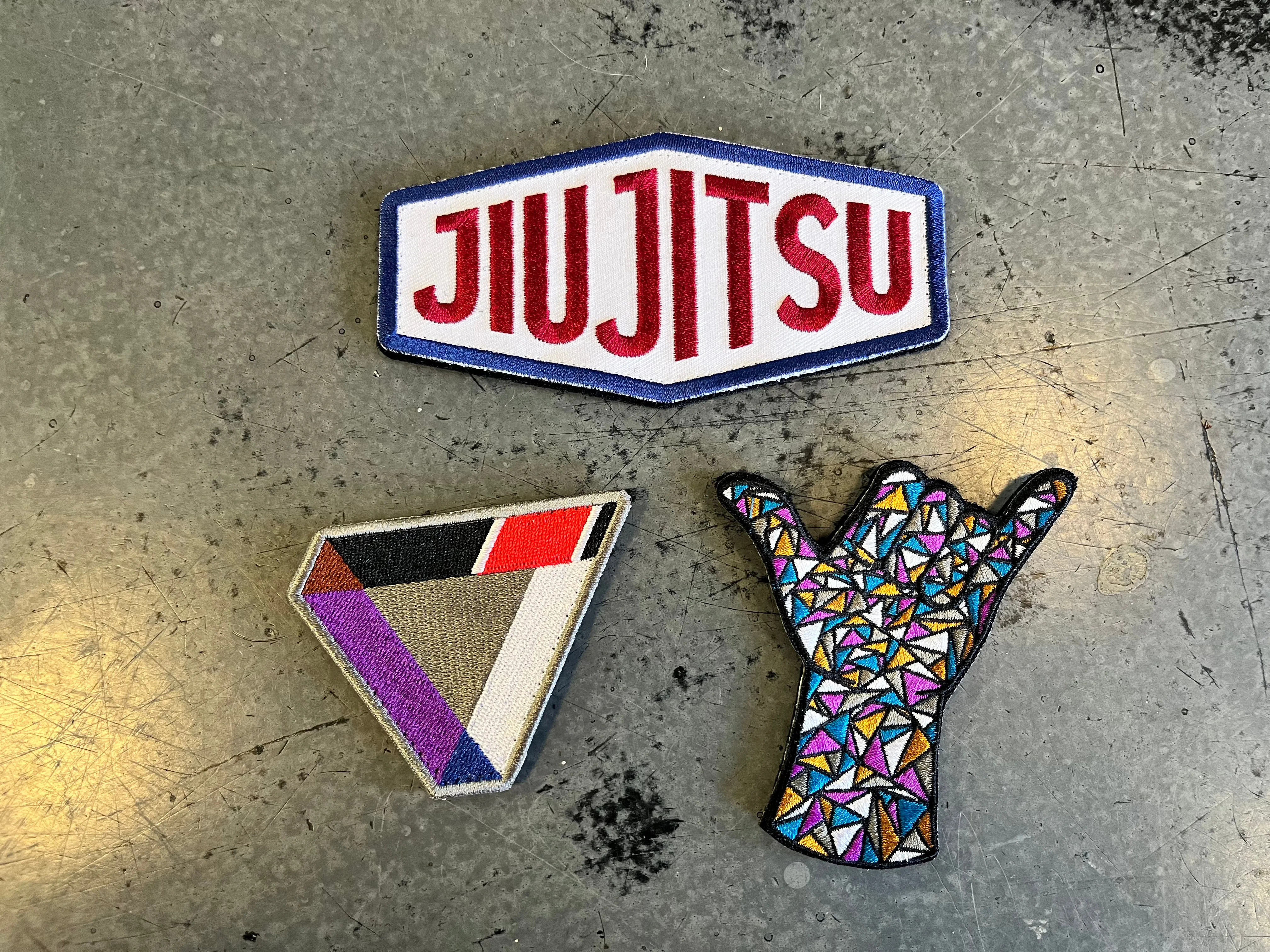 Red White & Blue Embroidered Jiu-Jitsu Velcro Patch