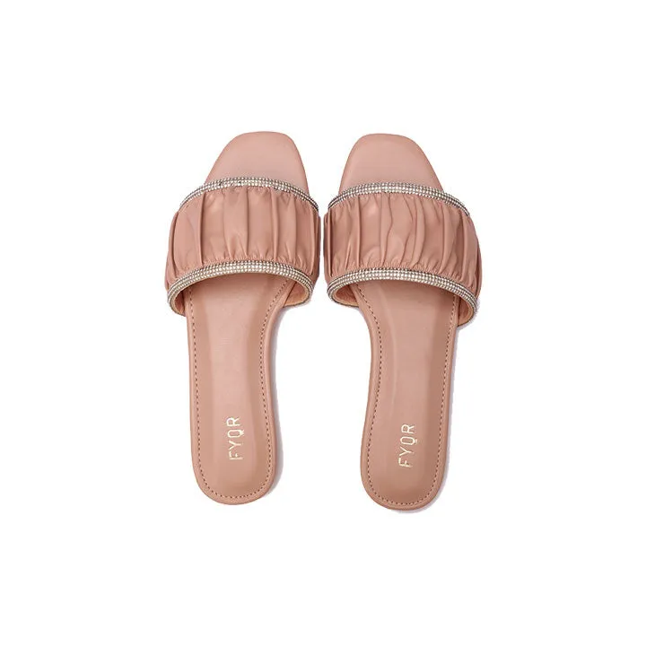Ruched Embellished Flat MY 243