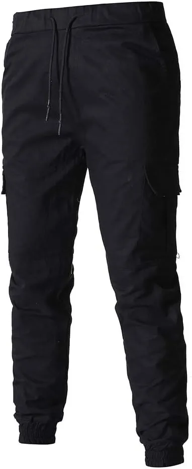 sdbrld Cargo Pants For Men Men's Outdoor Hiking Joggers Fashion Solid Drawstring Recreation Fitness Cargo Pants with Pocket