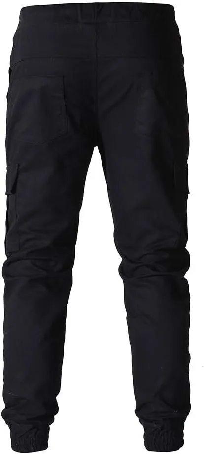 sdbrld Cargo Pants For Men Men's Outdoor Hiking Joggers Fashion Solid Drawstring Recreation Fitness Cargo Pants with Pocket
