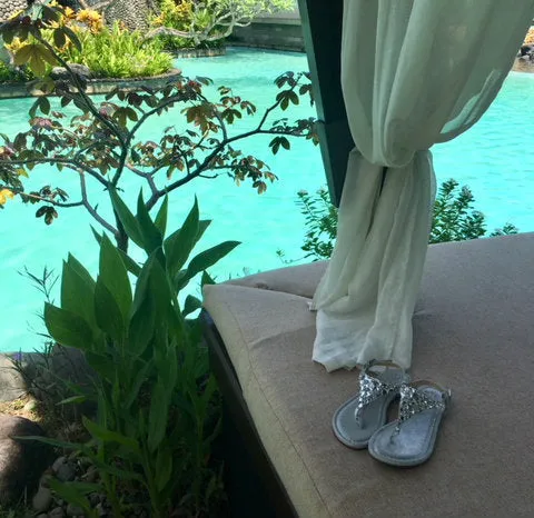Silver Leather Sandals