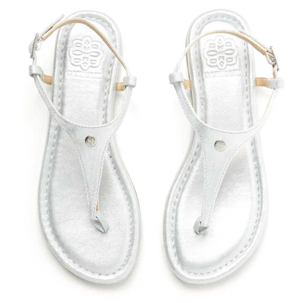 Silver Leather Sandals