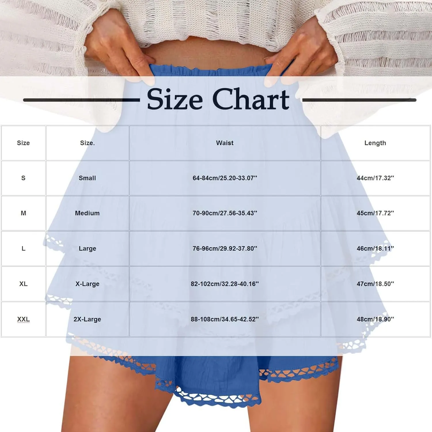 Skirts for Women Summer Casual Boho Ruffle Tiered Skorts Solid High Waist Mini Golf Tennis Crochet Vacation Outfits