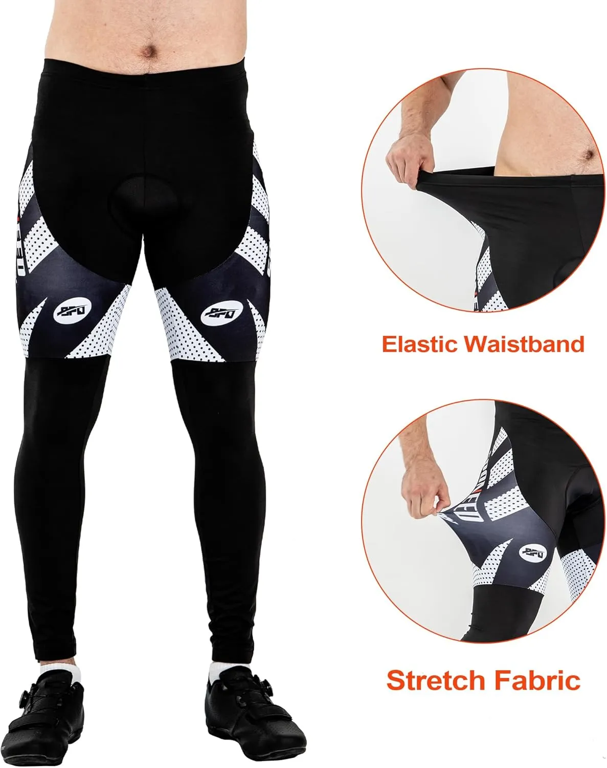 sponeed Men's Bicycle Pants 4D Padded Road Cycling Tights Leggings Outdoor Cyclist Riding Bike Wear
