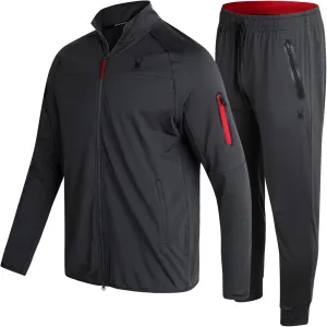 Spyder Mens Tracksuit - 2 Piece Performance Zip Sweatshirt Jacket and Jogger Sweatpants - Active Pants Set for Men, S-XL