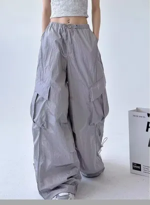 Striped Baggy Parachute Pants Y2k Track Pants Unisex Streetwear Fashion Drawstring Sweatpants