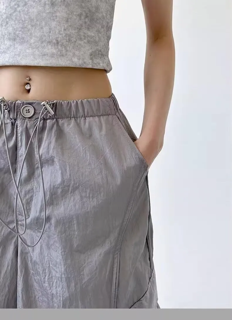 Striped Baggy Parachute Pants Y2k Track Pants Unisex Streetwear Fashion Drawstring Sweatpants