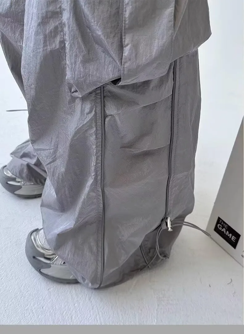 Striped Baggy Parachute Pants Y2k Track Pants Unisex Streetwear Fashion Drawstring Sweatpants