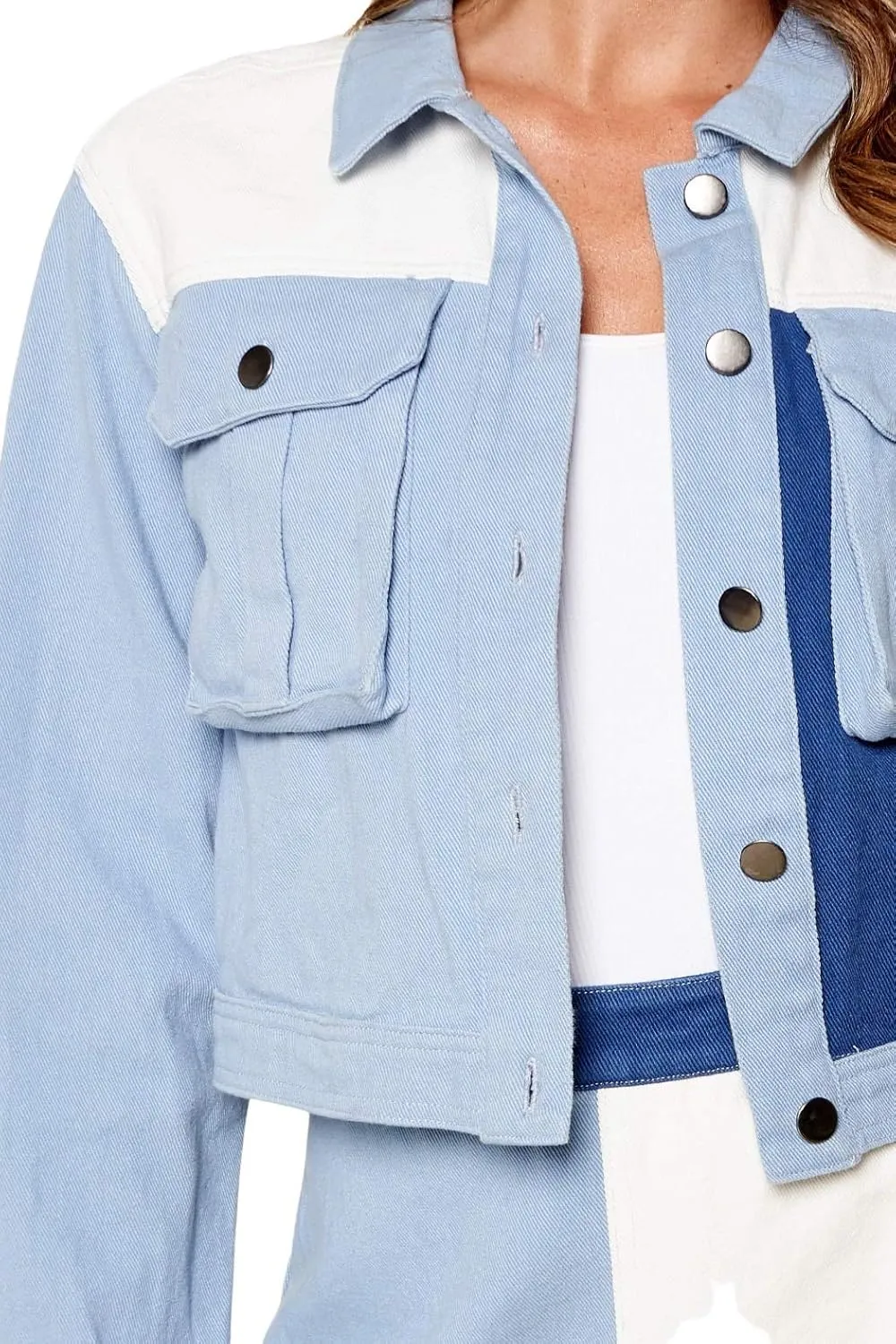 Sugar Lips Men's Levine Color Block Denim Jacket